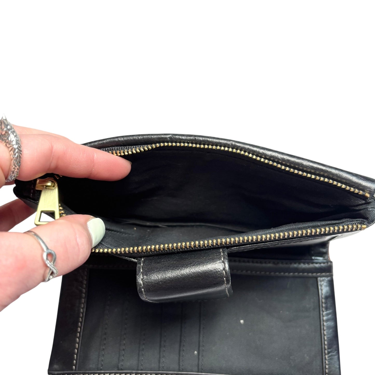 Wallet Leather By Fossil, Size: Medium