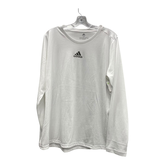 Athletic Top Ls Crewneck By Adidas In White, Size:2X