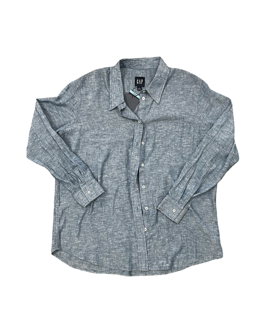 Blouse Ls By Gap In Blue, Size:L