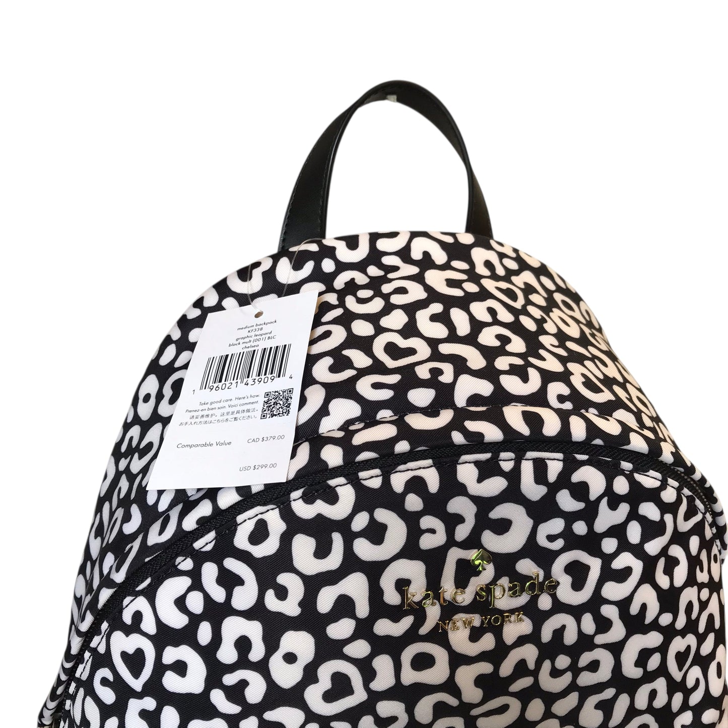 Backpack Designer By Kate Spade In Black & White, Size:Large