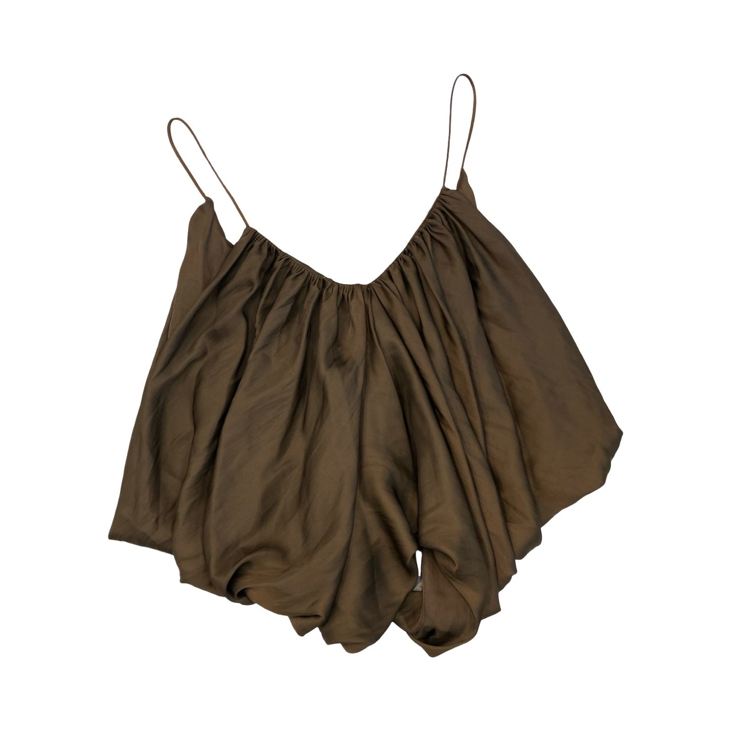 Top Sleeveless By Zara In Brown, Size:S