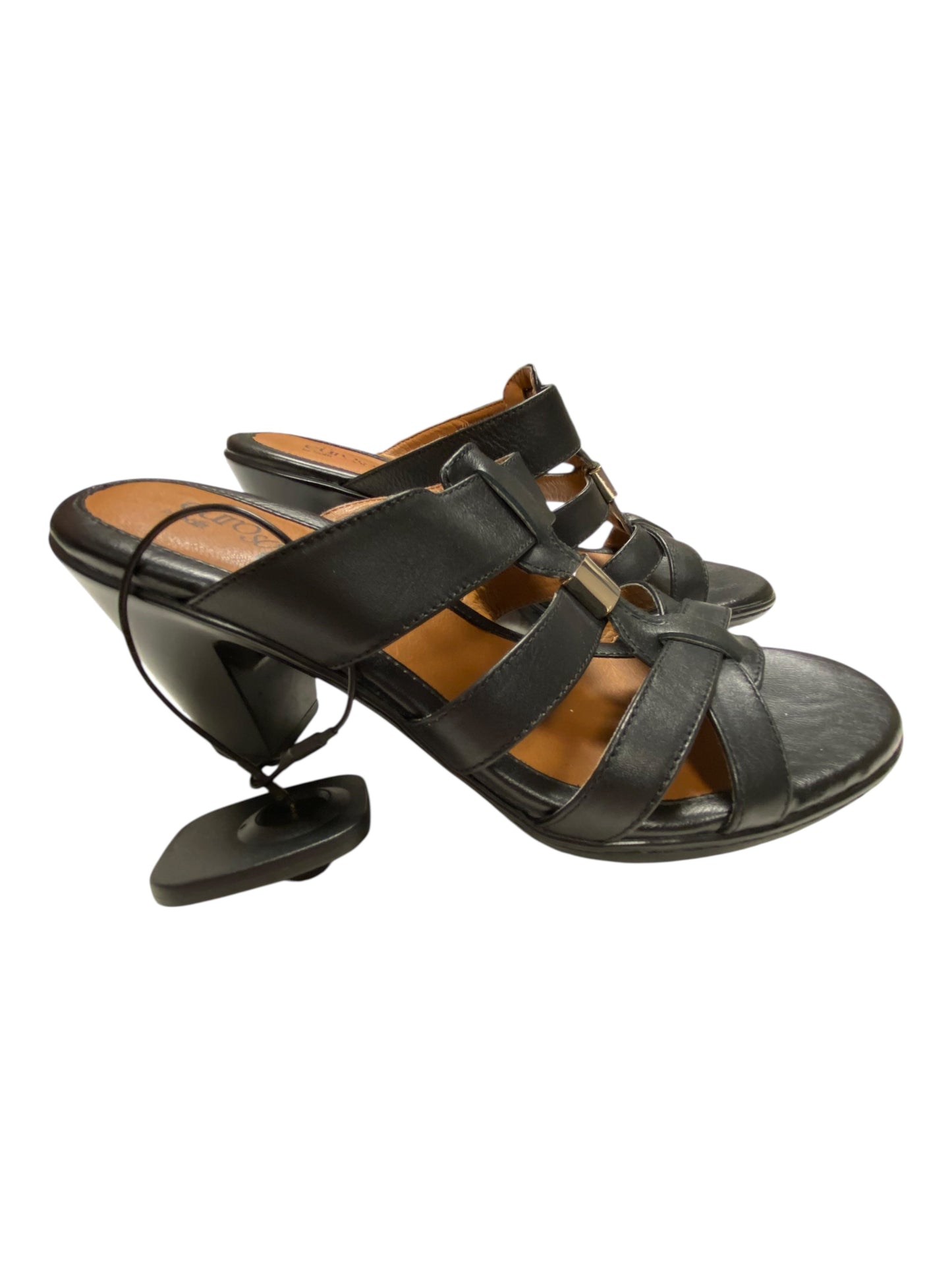 Sandals Heels Block By Sofft In Black, Size:7
