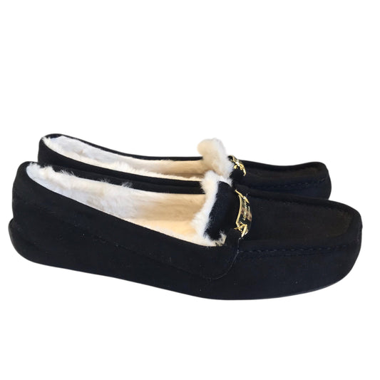 Shoes Flats By London Fog In Black & Gold, Size:9