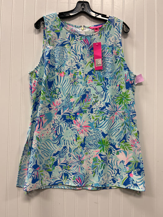 Top Sleeveless Designer By Lilly Pulitzer In Blue, Size:Xl NWT