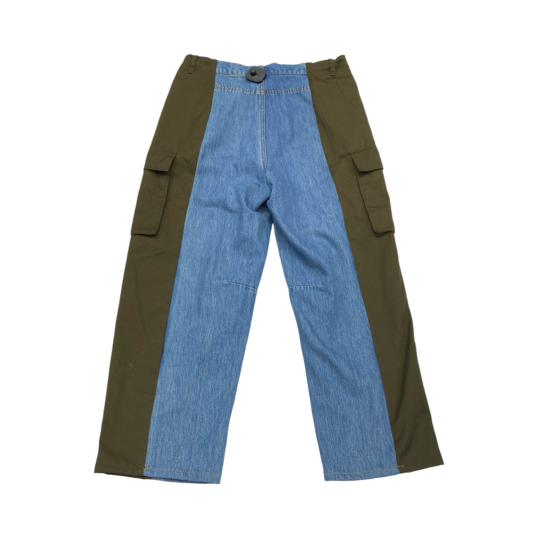 Jeans Straight By Future Collective In Blue & Green, Size:10