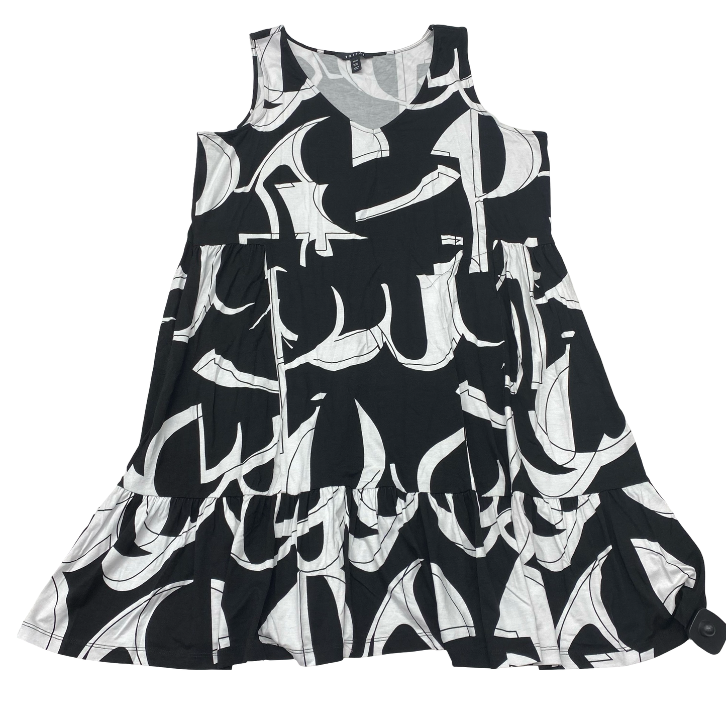 Dress Casual Midi By Tribal In Black & White, Size:Xl