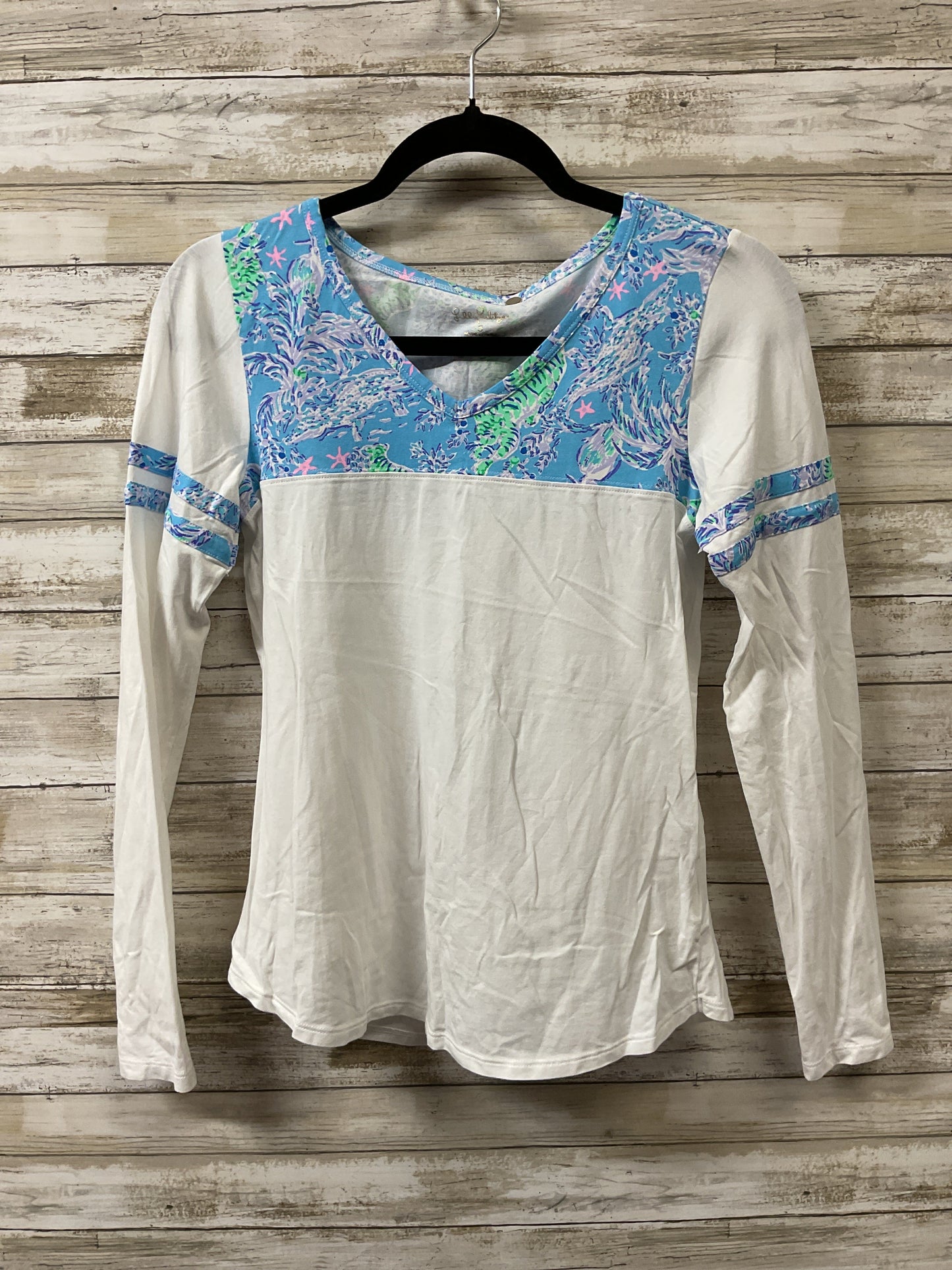 Top Ls Designer By Lilly Pulitzer In Blue & White, Size:S