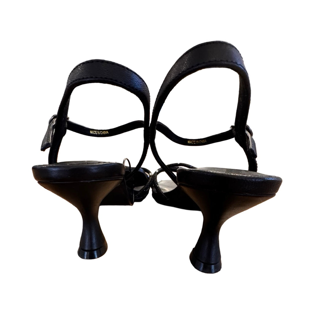 Sandals Heels Kitten By Vaneli In Black, Size:9