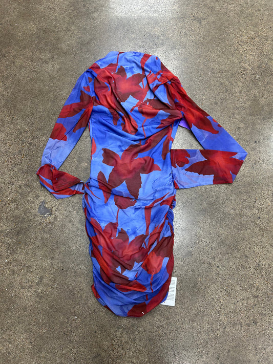 Dress Casual Short By Asos In Blue & Red, Size:2