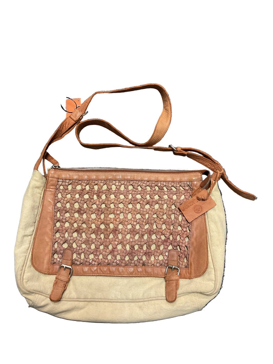 Handbag Leather By Sundance In Cream & Tan, Size:Large