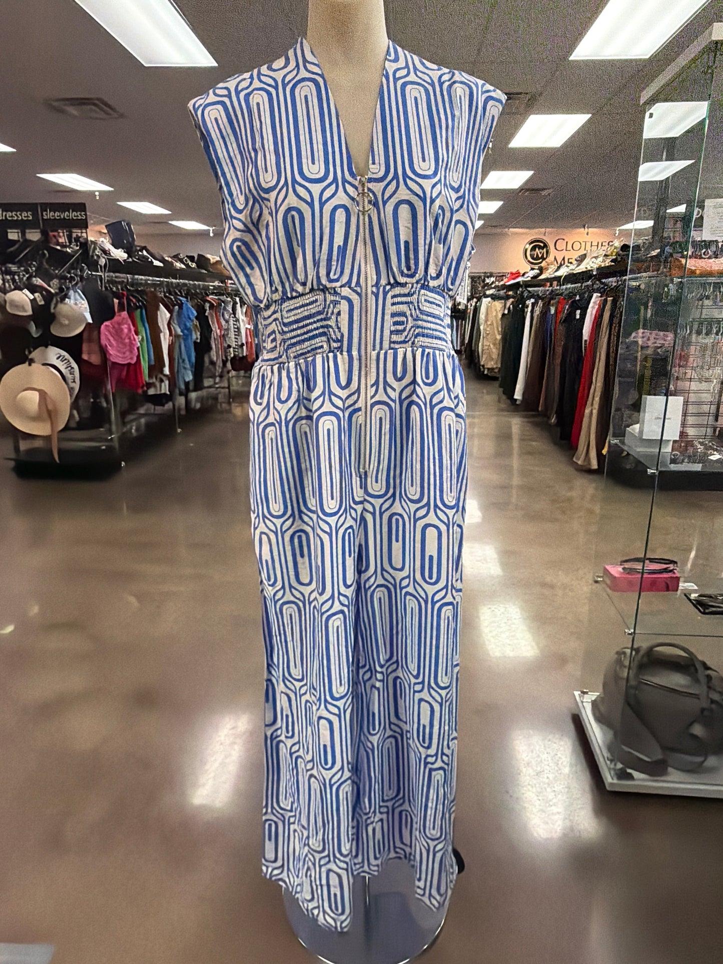Jumpsuit By Entro In Blue & White, Size:L