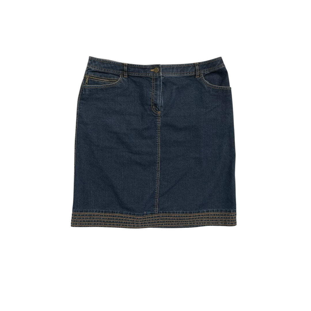 Skirt Designer By Lafayette 148 In Blue Denim, Size:14