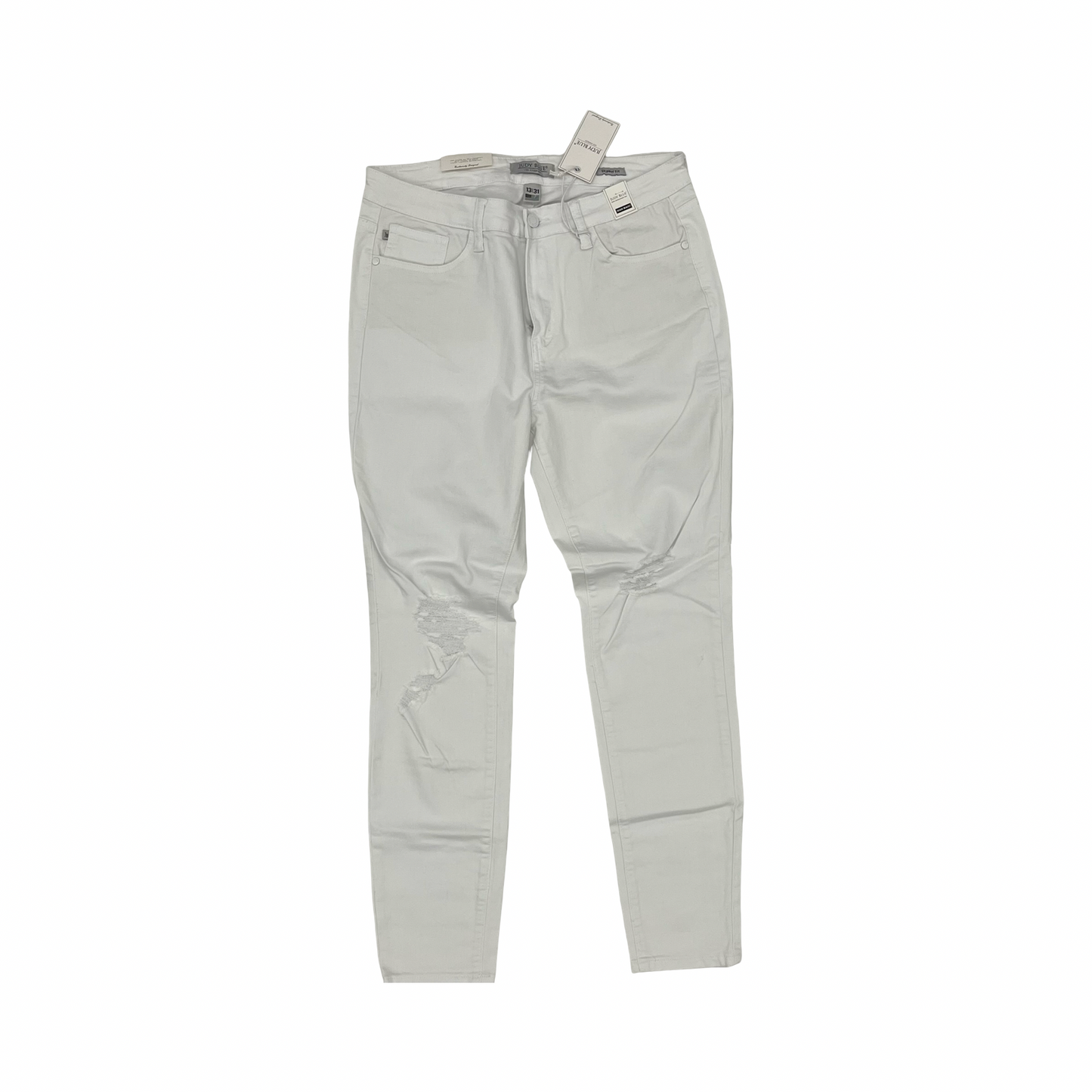 Jeans Skinny By Judy Blue In White Denim, Size:12
