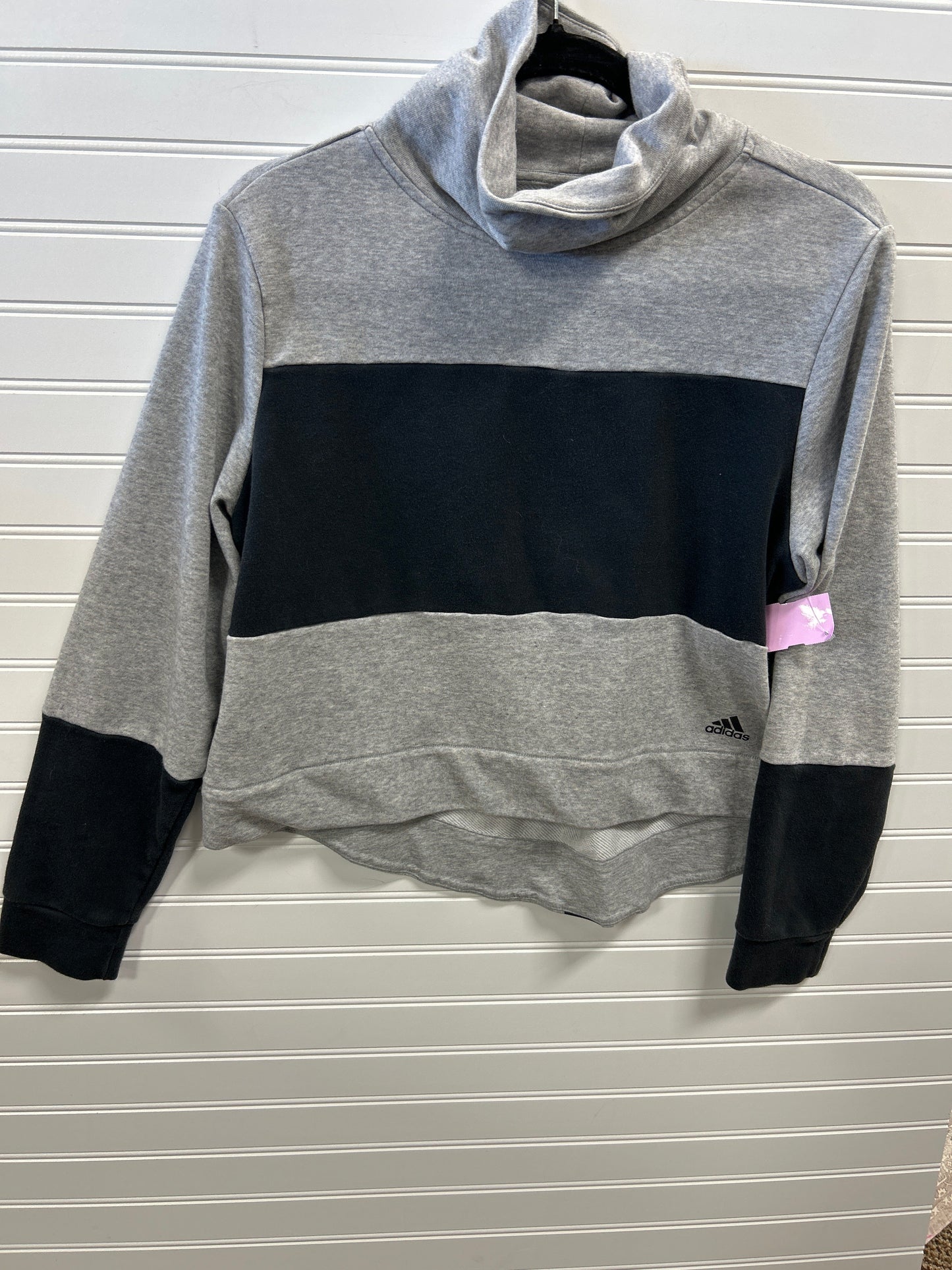 Athletic Top Ls Crewneck By Adidas In Grey, Size:L