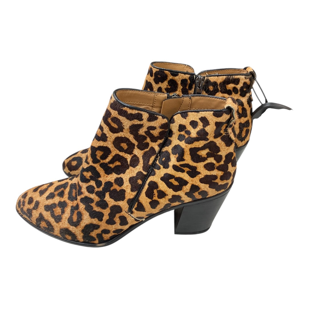 Boots Ankle Heels By Franco Sarto In Animal Print, Size:9