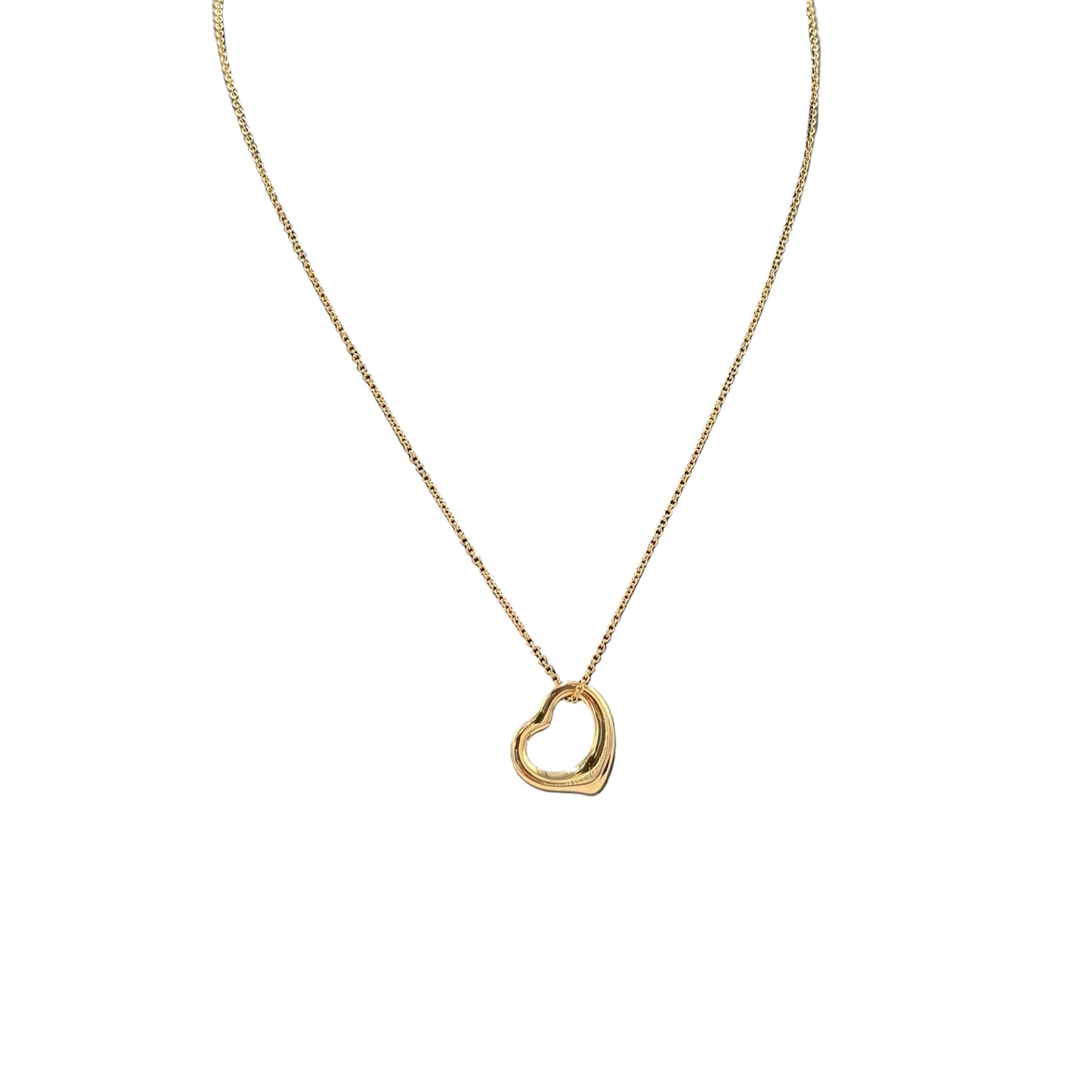 Tiffany & Company Open Heart 18k Rose Gold 16mm Luxury Necklace