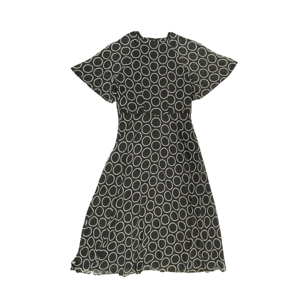 Dress Party Long By Ann Taylor In Black & White, Size:Xs