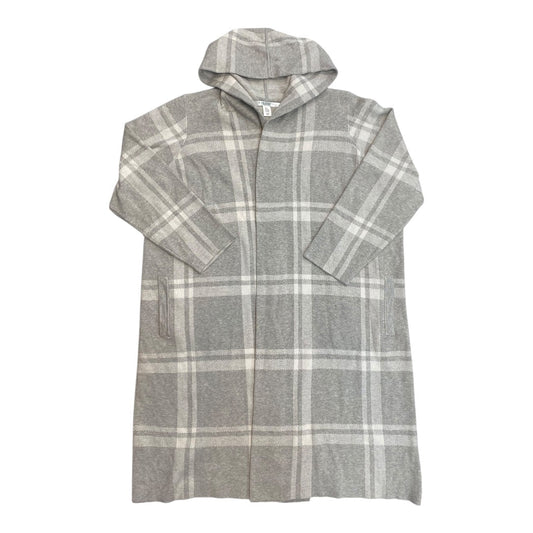 Sweater Cardigan By Max Studio In Grey & White, Size:3X