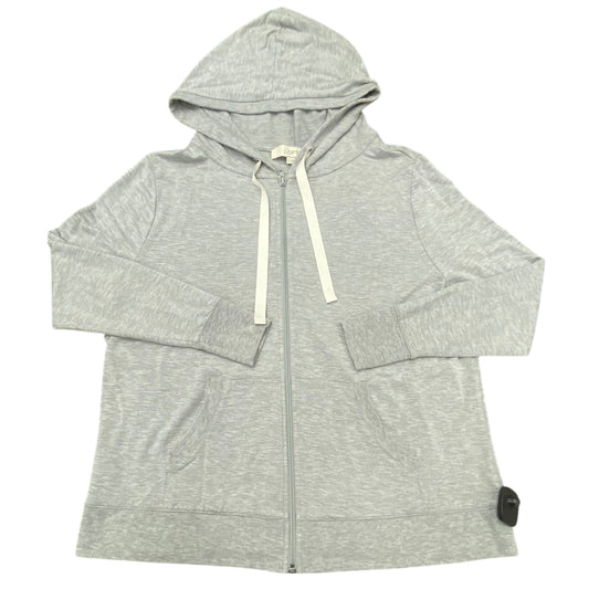 Athletic Jacket By Loft In Grey, Size:M