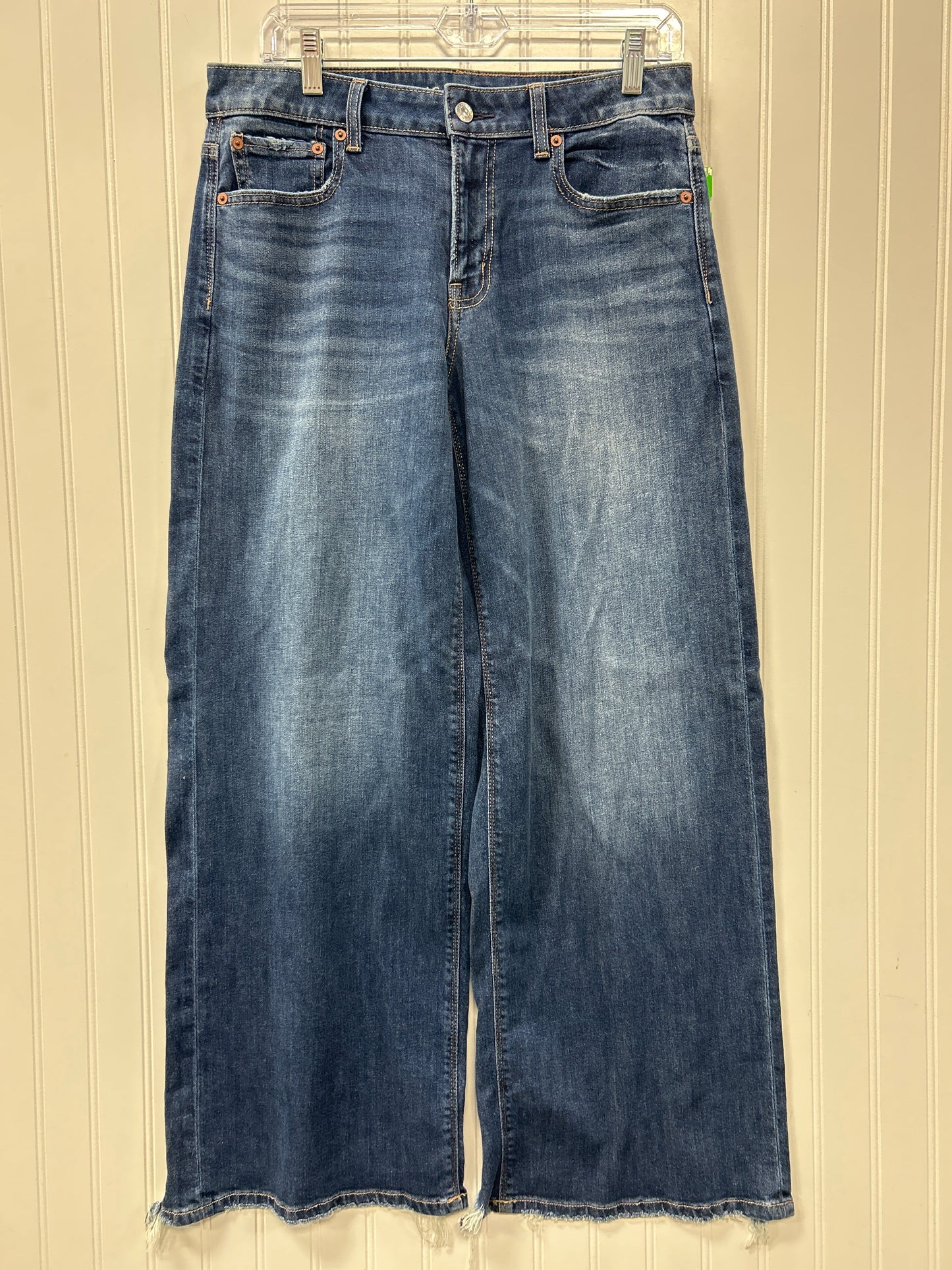 Jeans Wide Leg By American Eagle In Blue Denim, Size:4