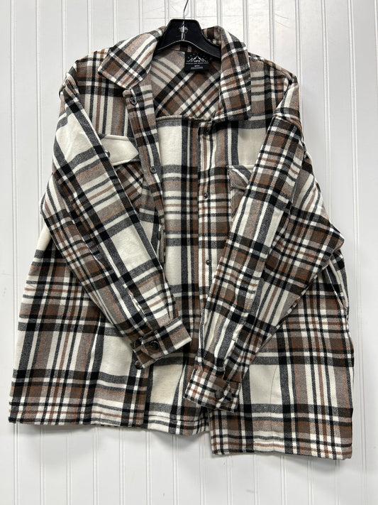 Jacket Fleece By Hfx In Brown & Cream, Size:S