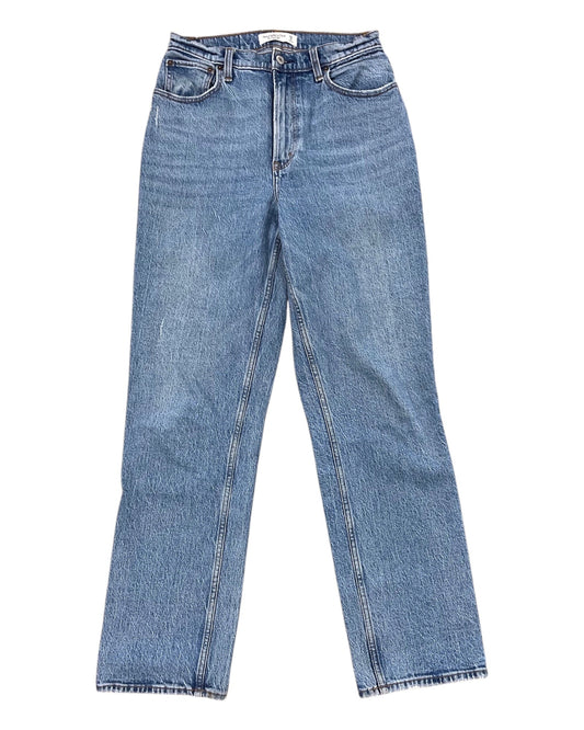 Jeans Straight By Abercrombie And Fitch In Blue Denim, Size:6