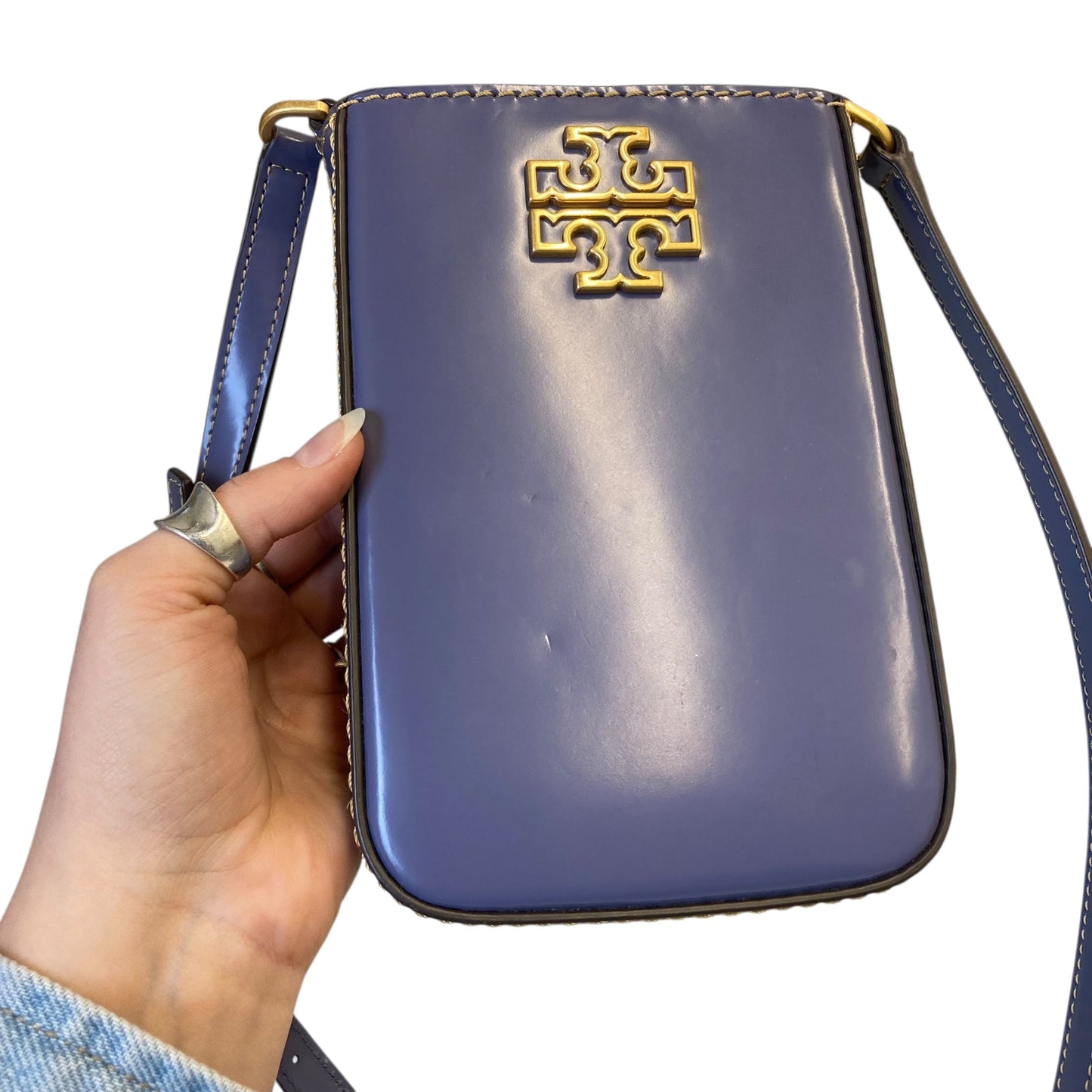 Crossbody Designer By Tory Burch In Purple, Size:Small