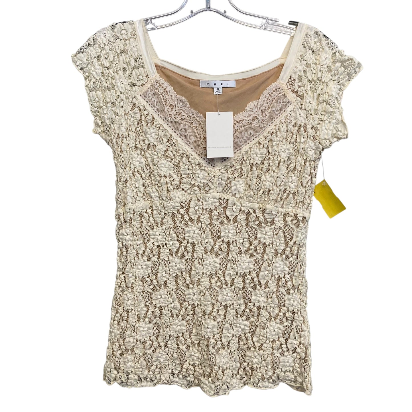 Top Sleeveless By Cabi In Cream, Size:S