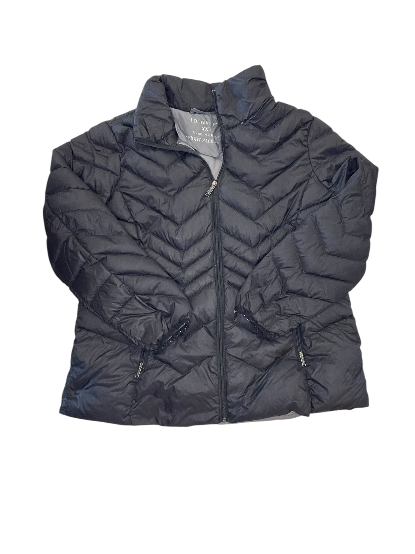 Jacket Puffer & Quilted By London Fog In Black, Size:Xxl