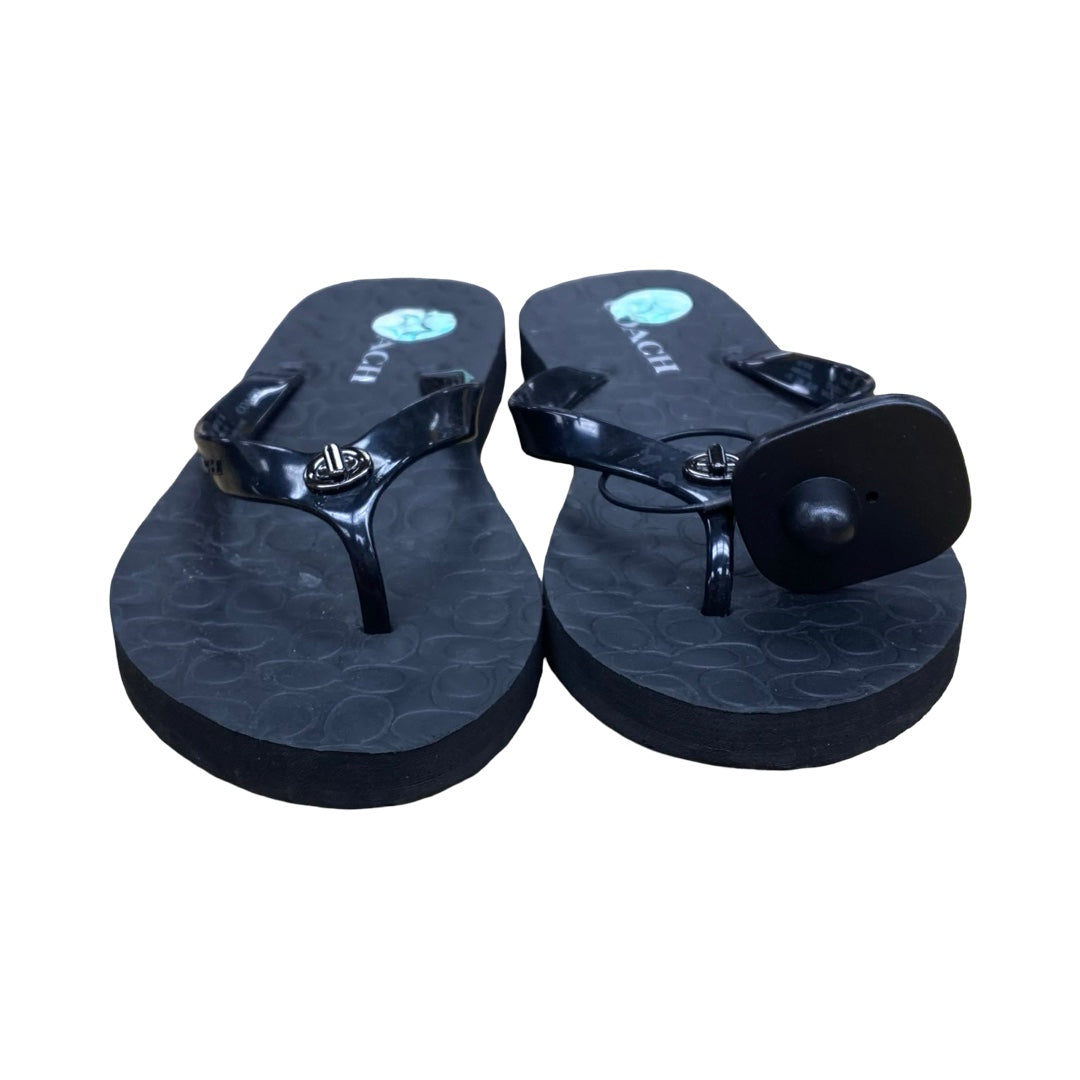 Sandals Designer By Coach In Black, Size:8