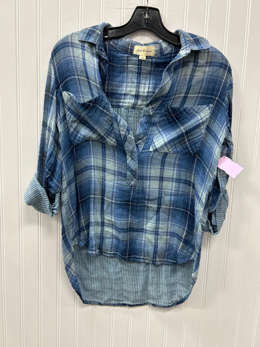 Top Ls By Cloth & Stone In Blue, Size:Xs