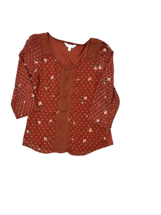 Top 3/4 Sleeve By Lc Lauren Conrad In Orange, Size:Xs