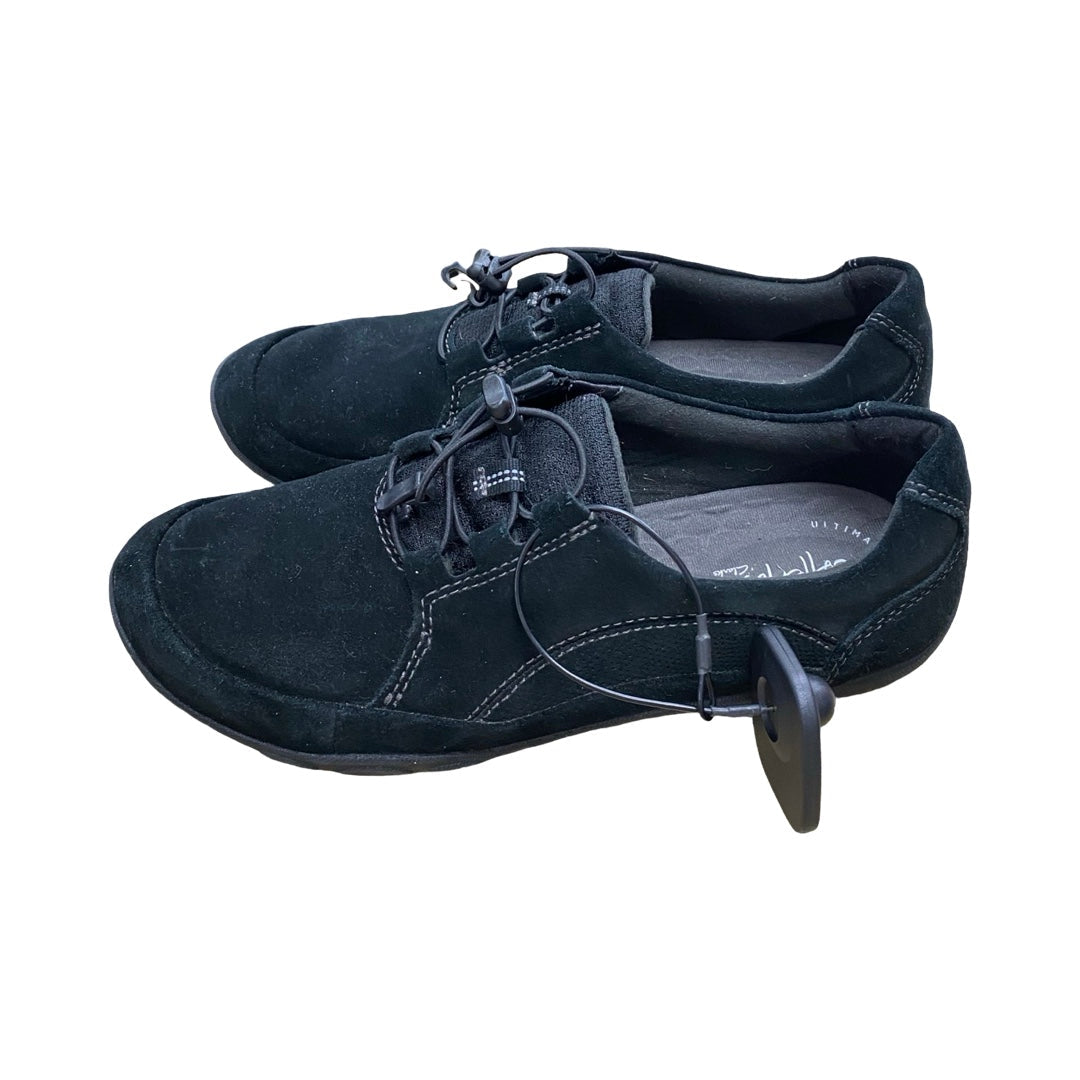 Shoes Flats By Clarks In Black, Size:8
