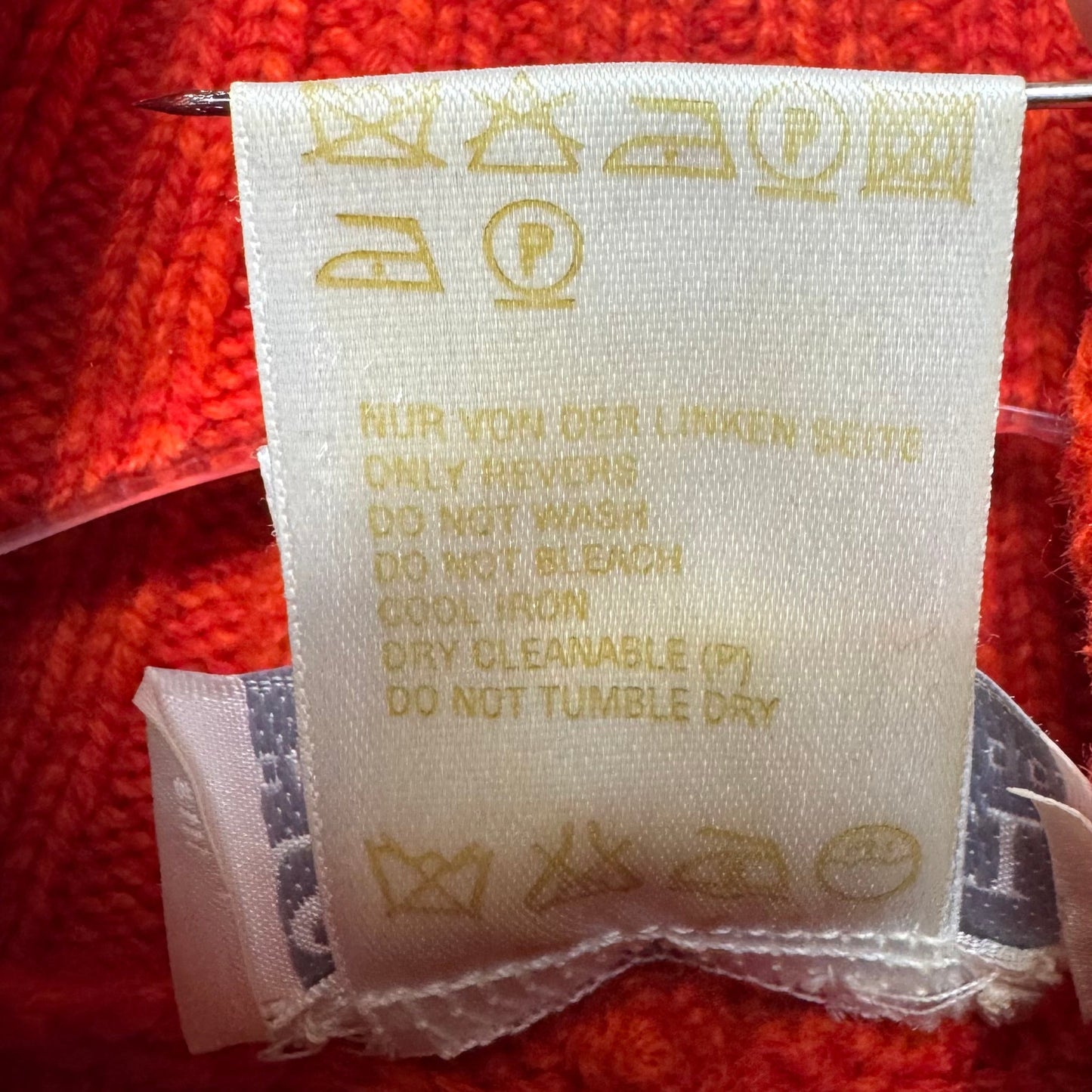 Cable Knit Turtleneck Sleeveless Sweater Designer By Escada In Orange, Size: L (42 EU)