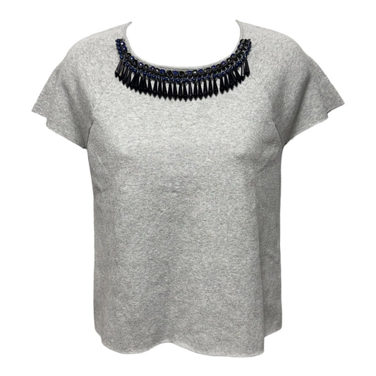 Top Short Sleeve By Milly In Grey, Size: S