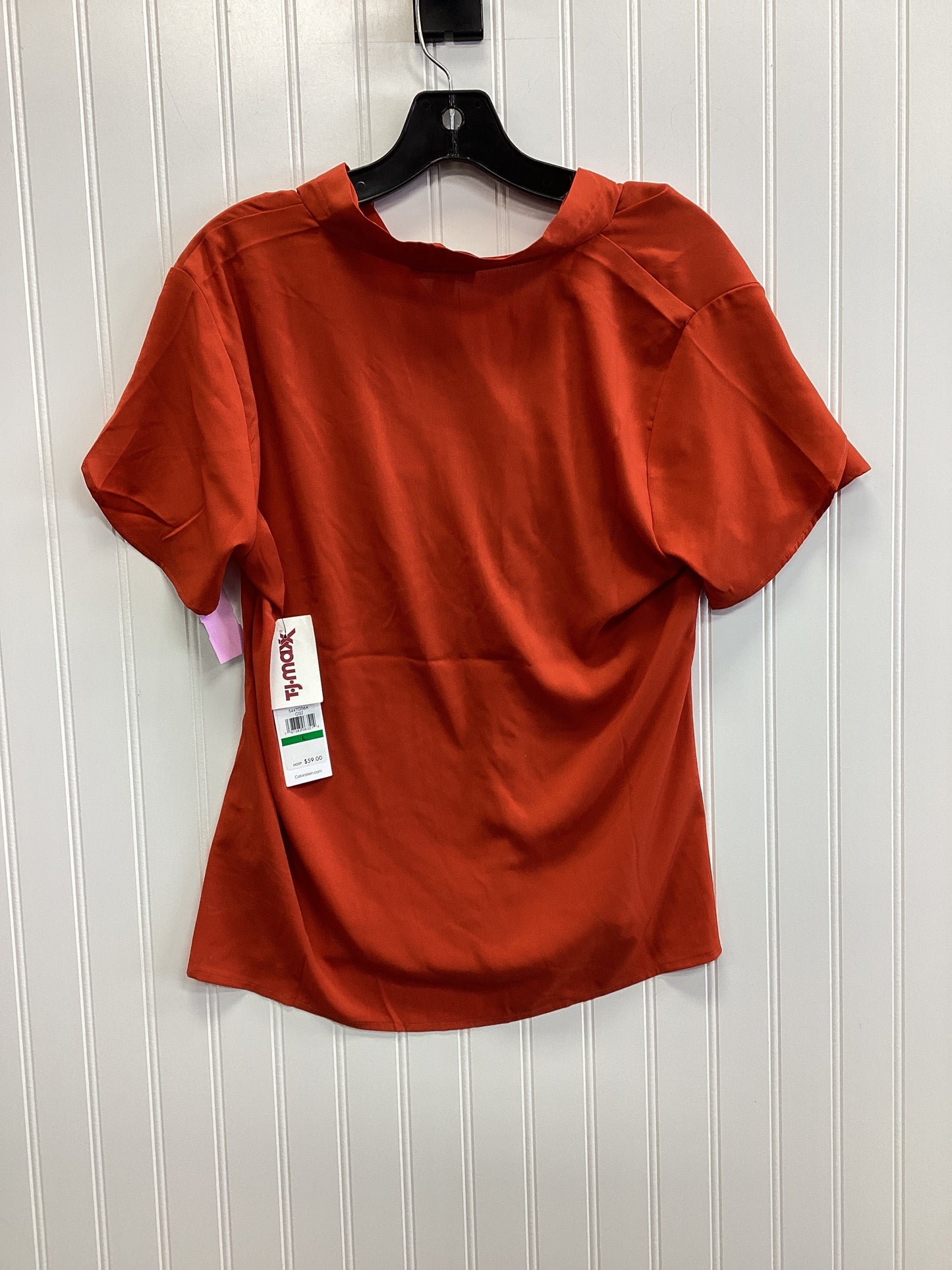 Top Ss By Calvin Klein In Orange, Size:L
