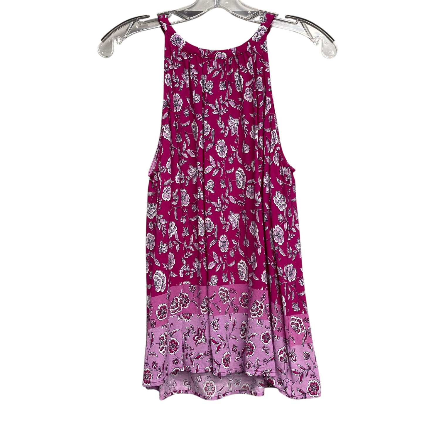 Top Sleeveless By Loft In Pink, Size:M