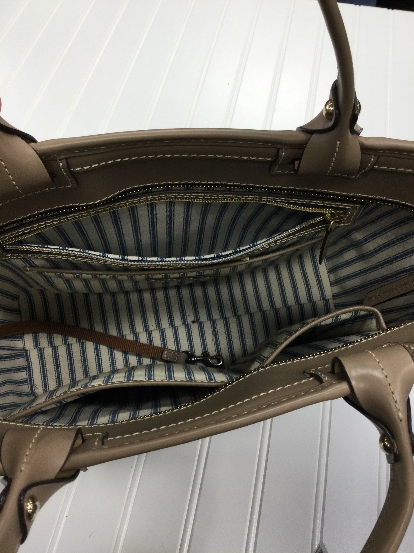 Handbag Designer By Dooney And Bourke In Taupe, Size:Large