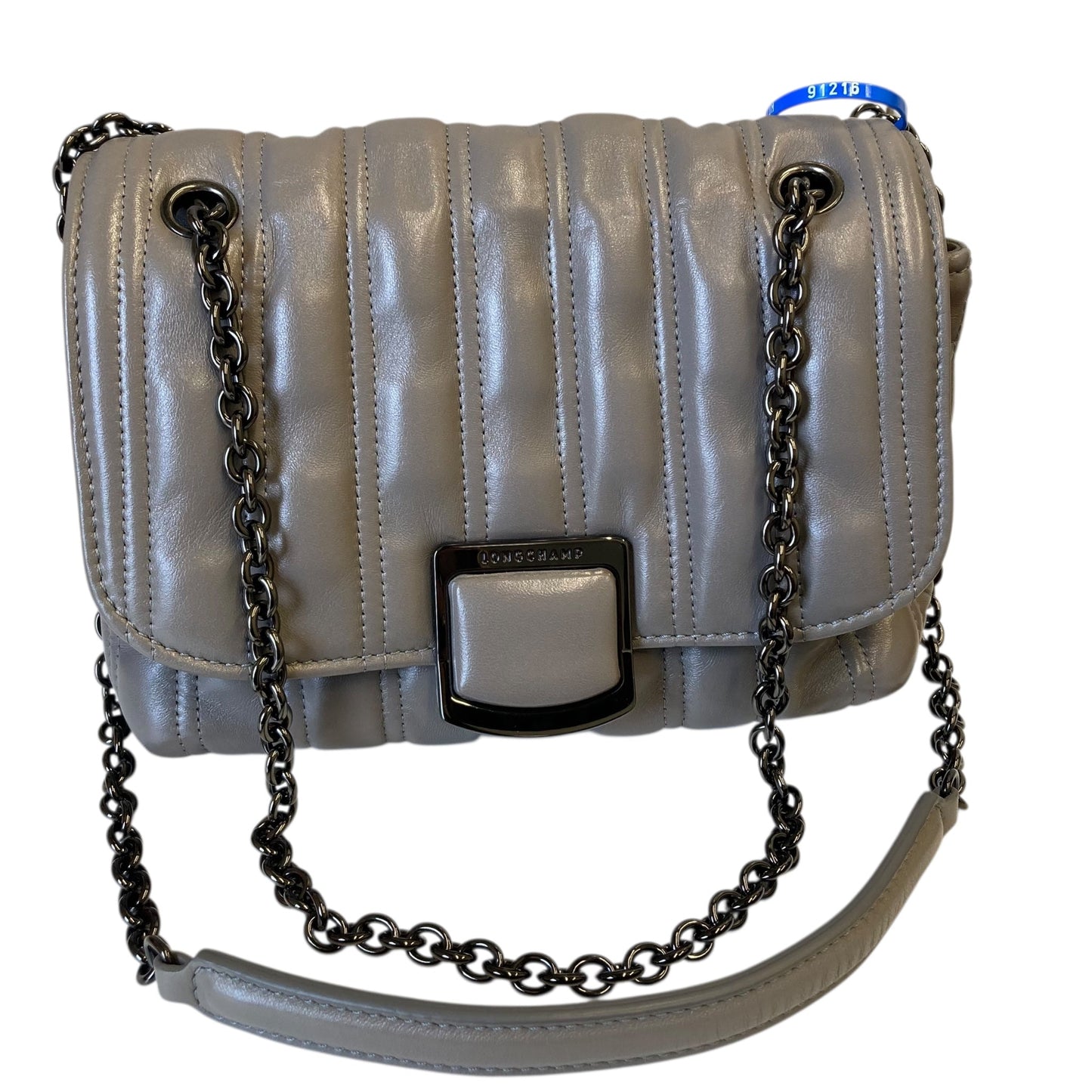 Handbag Designer By Longchamp In Grey, Size:Small