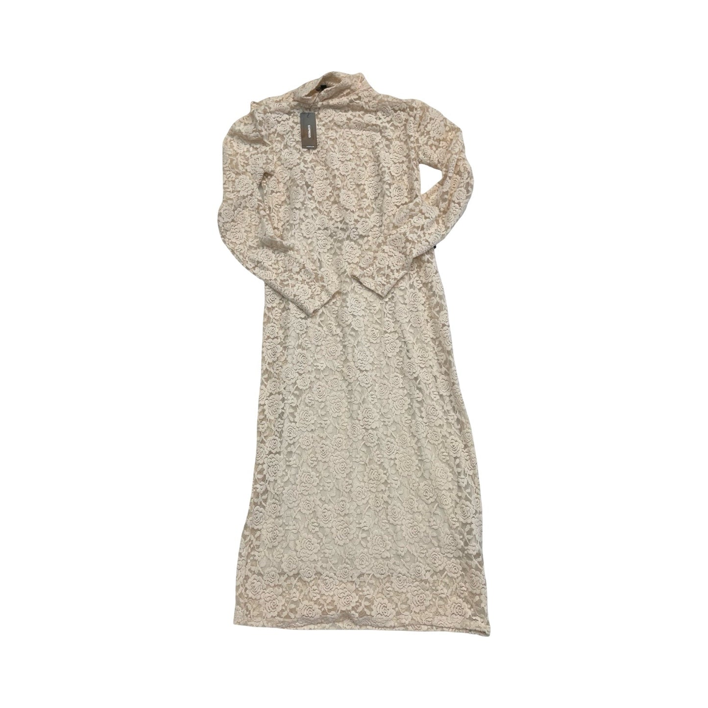 Dress Casual Midi By Express In Cream, Size:S