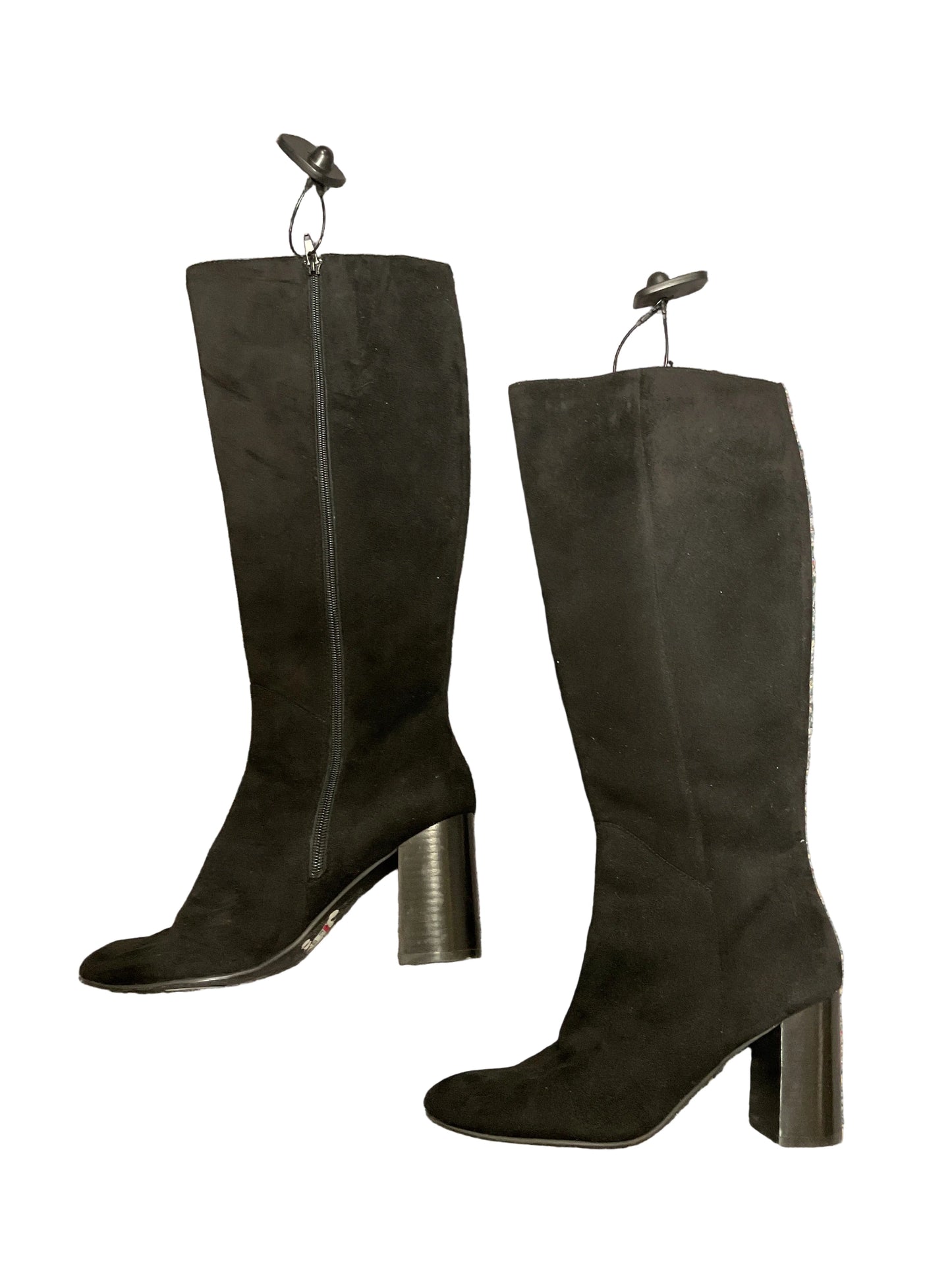 Boots Knee Heels By Clothes Mentor In Black, Size:7.5