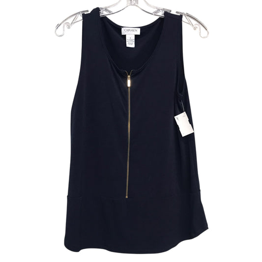 Top Sleeveless By Carmen By Carmen Marc Valvo In Navy, Size:S