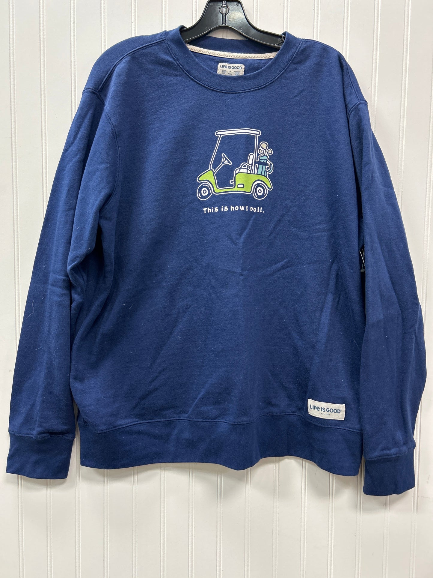 Top Ls By Life Is Good In Navy, Size:L