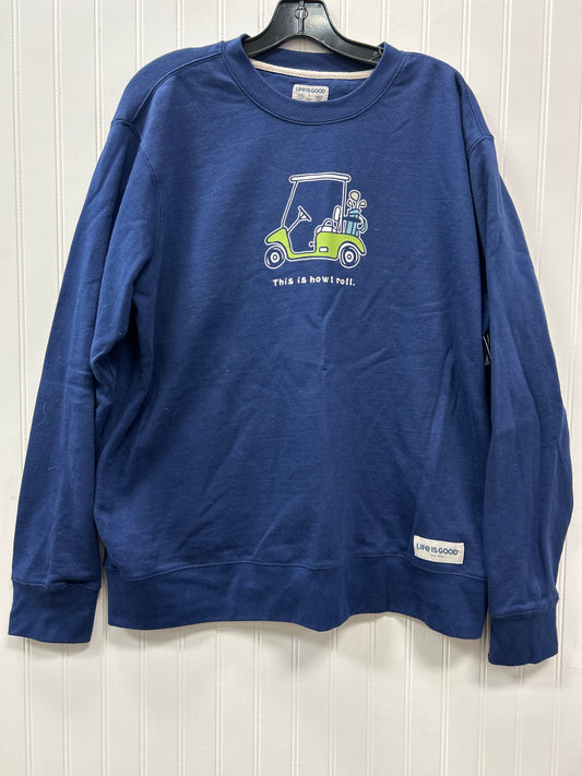 Top Ls By Life Is Good In Navy, Size:L