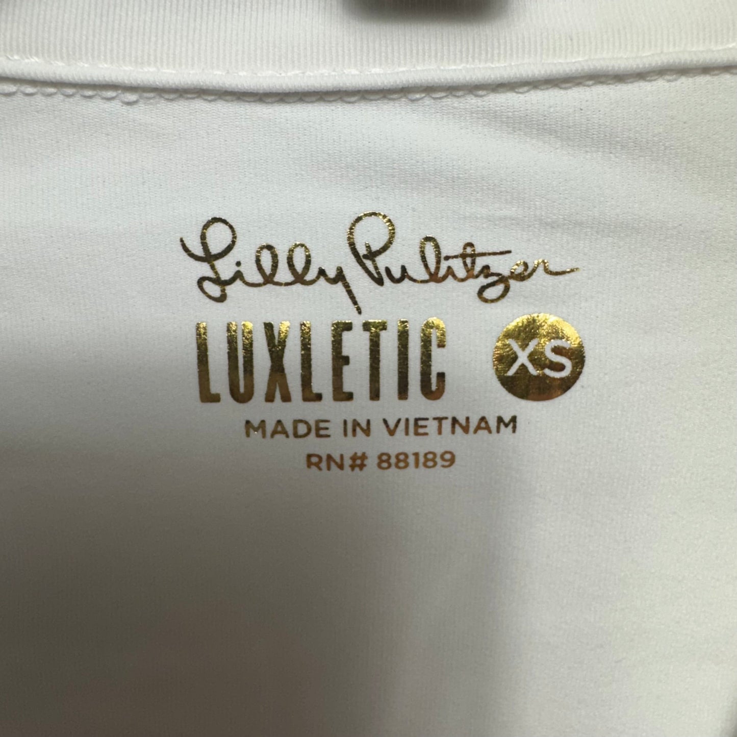 Marion Half-Zip Sunguard Top Designer By Luxletic Lilly Pulitzer In White, Size: XS