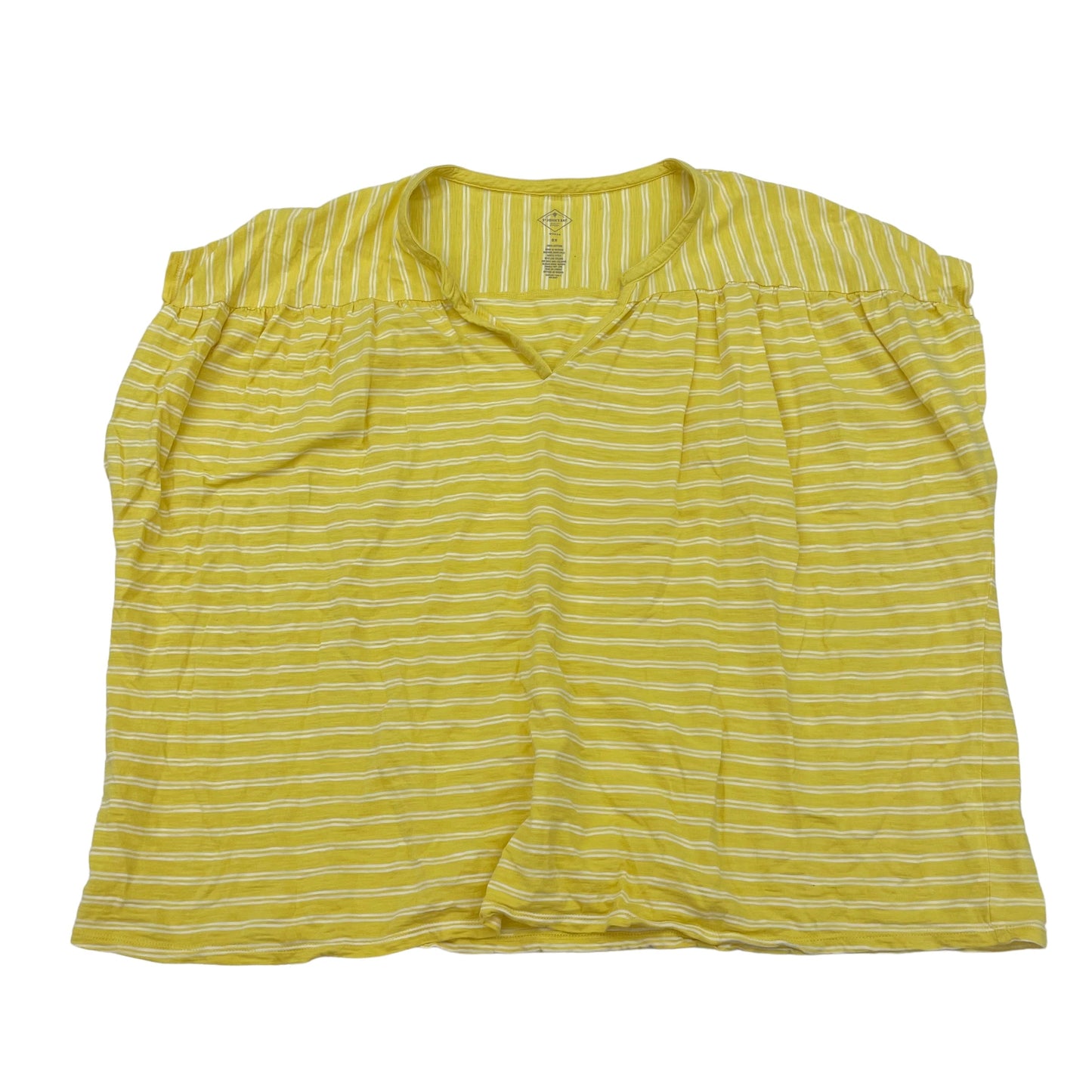 YELLOW ST JOHNS BAY TOP SS BASIC, Size 2X