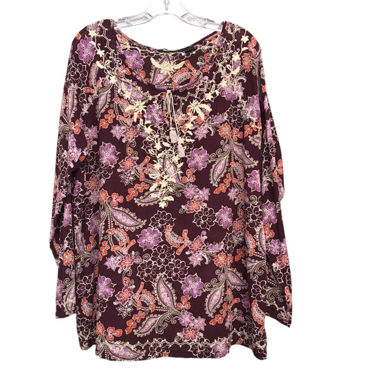 Top Ls By Eddie Bauer In Orange & Purple, Size:2X