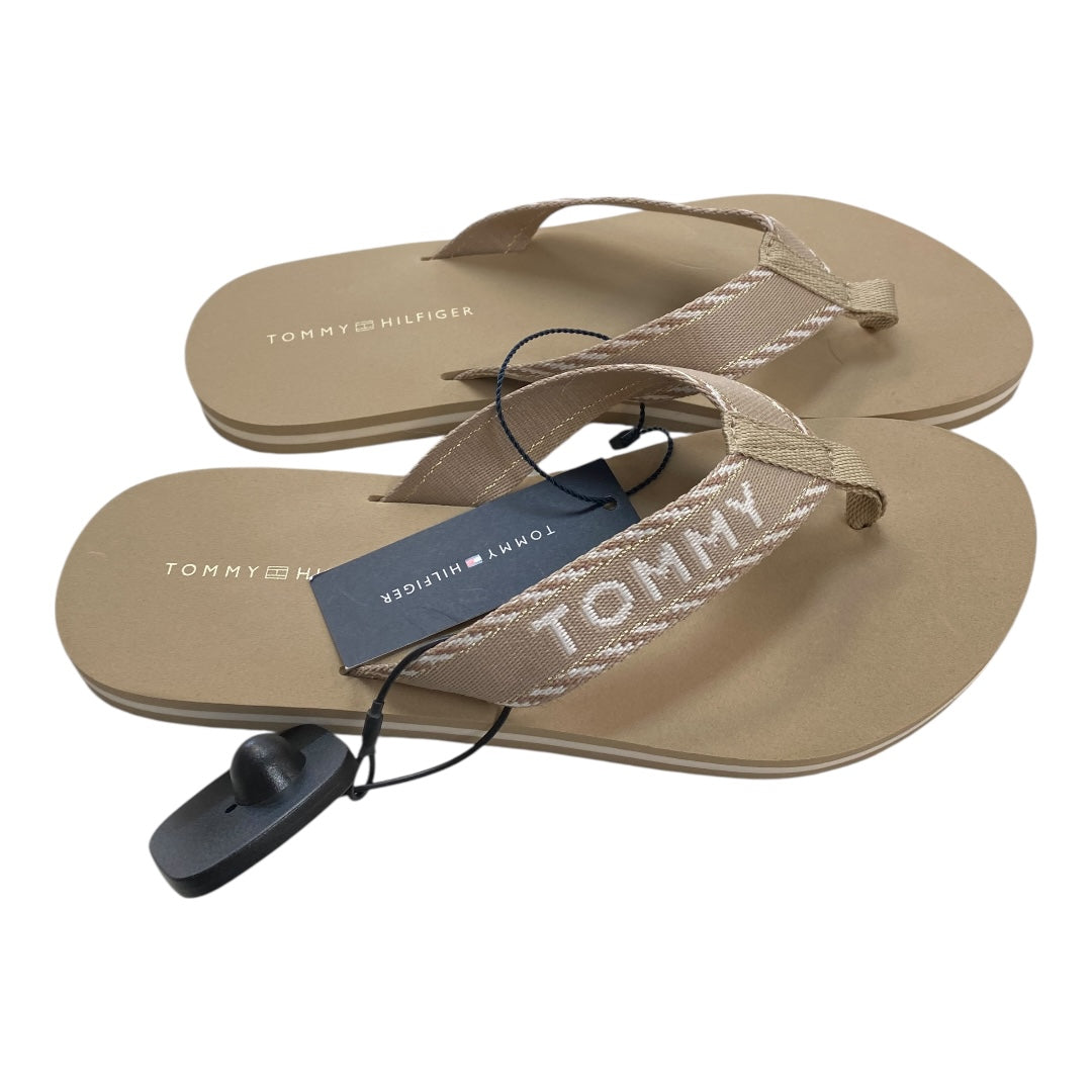 Sandals Flip Flops By Tommy Hilfiger In Tan, Size:8.5