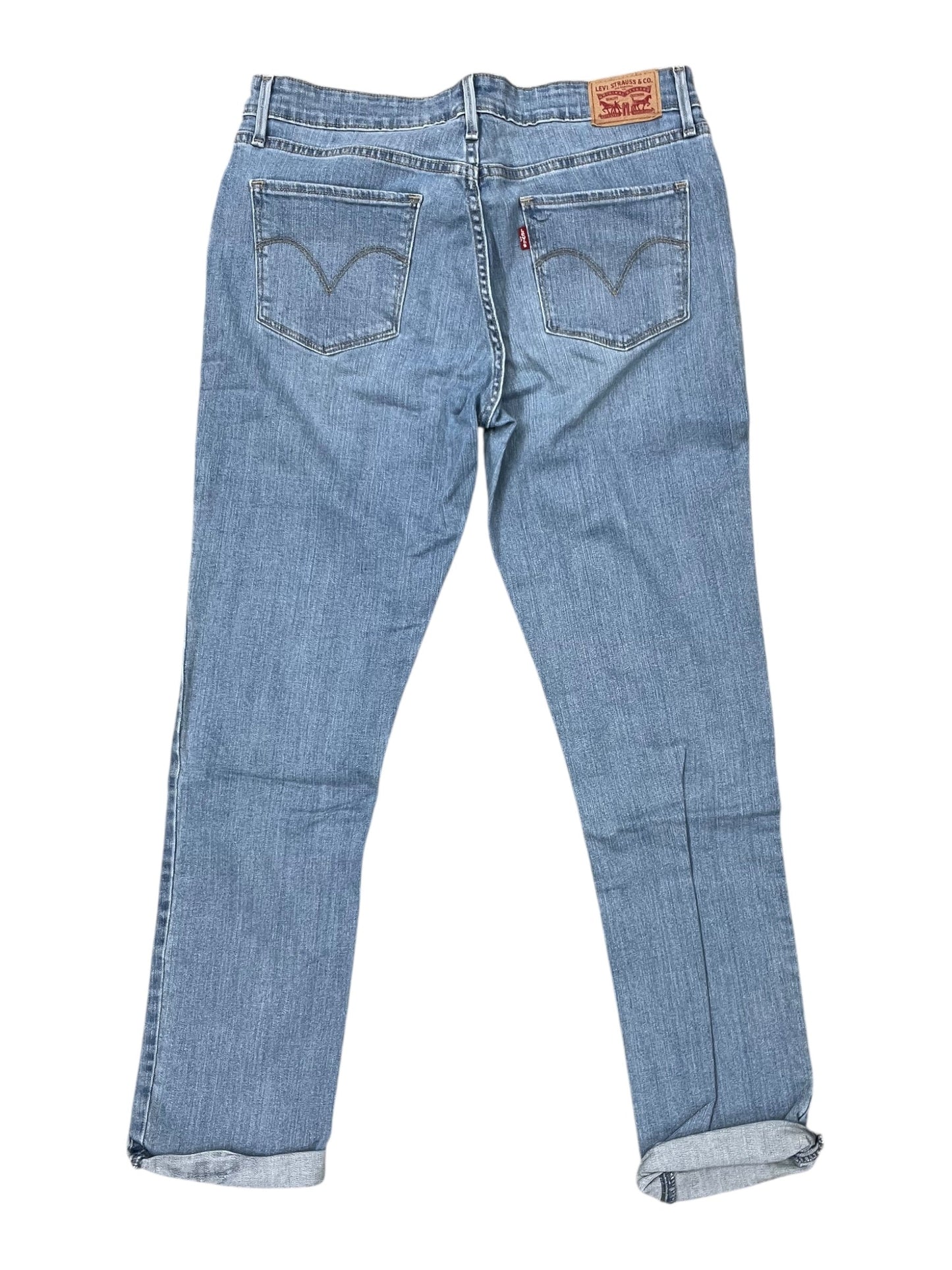 Jeans Skinny By Levis In Blue Denim, Size:12