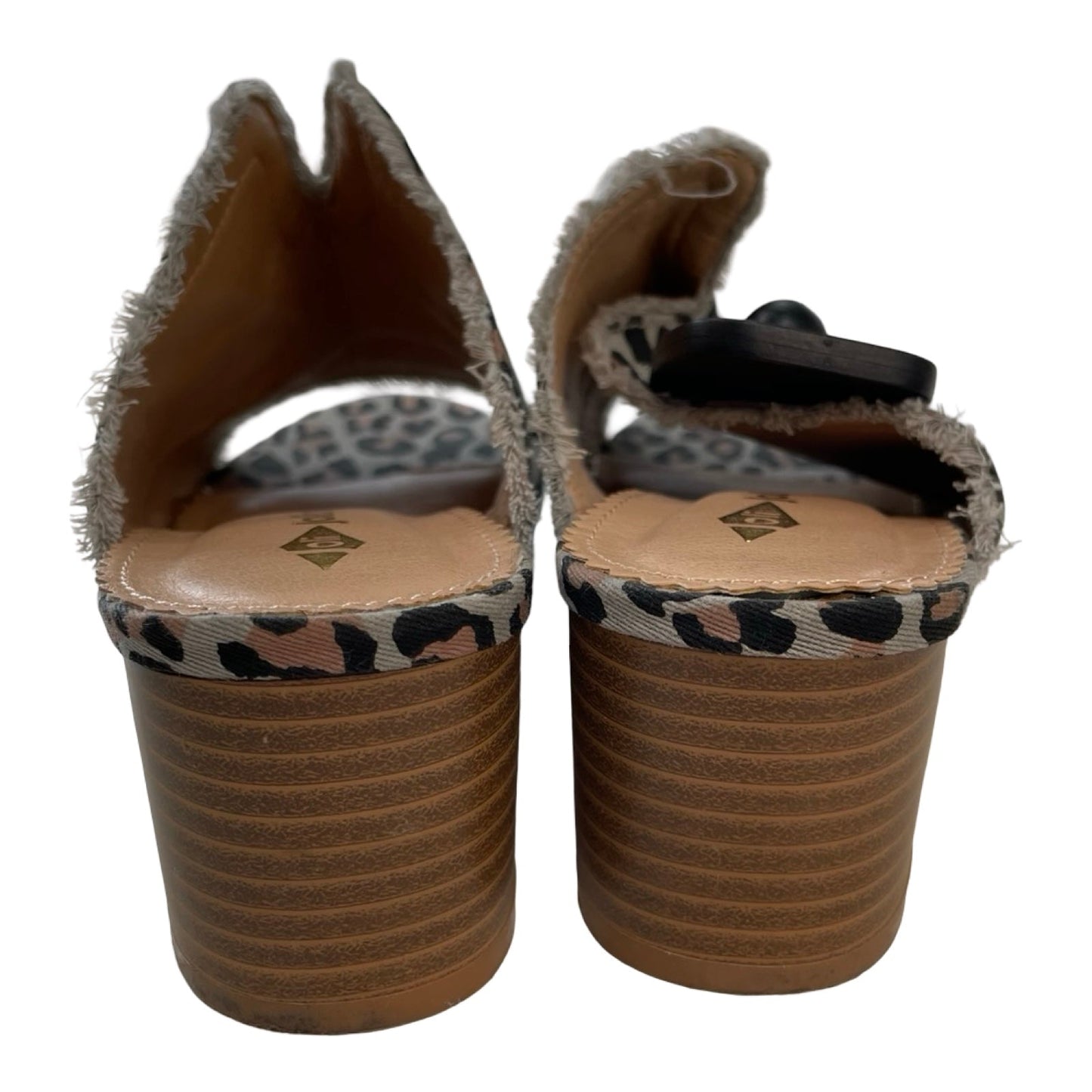 Sandals Heels Block By Cmc In Animal Print, Size:5